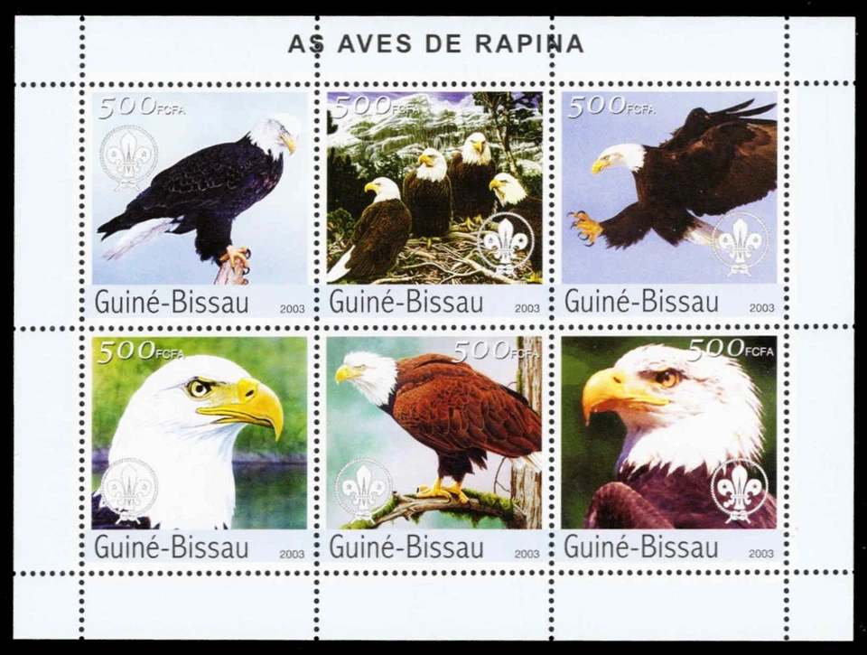 GUINEA BISSAU Mi 2601KB - Bald Eagle "Haliaeetus leucocephalus" S/S (pc33525) — 第 1/1 张图片