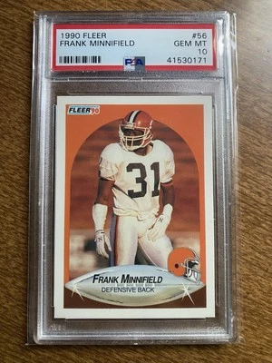 1990 Fleer - Frank Minnifield #56 PSA 10 Pop of 3 Cleveland Browns - Image 1 of 2