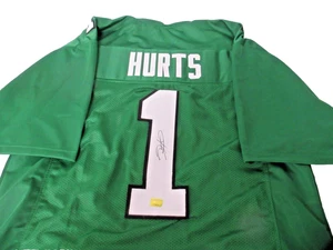 Camiseta deportiva firmada por JALEN HURTS XL FLY EAGLES FLY autógrafa con certificado de autenticidad (dorada) ¡Envío gratuito! - Imagen 1 de 3