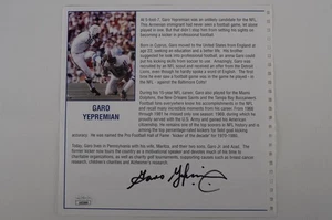 Garo Yepremian No. 1 Miami Dolphins book page AUTOGRAPHED with COA#R583 - Picture 1 of 2