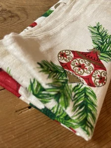 Christmas Linen Retro Santa NOEL Dish Towel 29” X 16.5” Crisp & Lovely - Picture 1 of 20