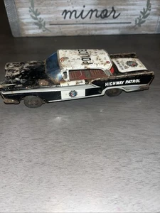 Vintage 1960s Japan Tin Litho Plastic Highway Patrol Car Nomura Modern Toys - Picture 1 of 5