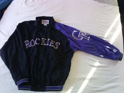 Jaqueta Starter Vintage Spellout MLB Diamond Collection Colorado Rockies Extra Grande Excelente Estado Usado - Imagem 1 de 2