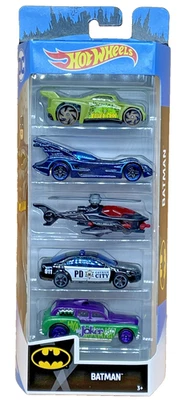 Hot Wheels Batman Paquete de 5 Coches DC Comics Set Joker Policía Batimóvil Mattel Nuevo Foto 1 de 4