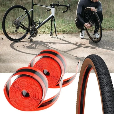  Cinghia fodera tubo interno bicicletta colore rosso protezione pneumatici bici - Immagine 1 di 4