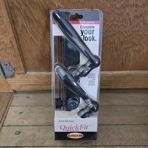 Larson QuickFit Door Handle Set Curved Aged Bronze 5 Spindle 20297857   - Picture 1 of 13