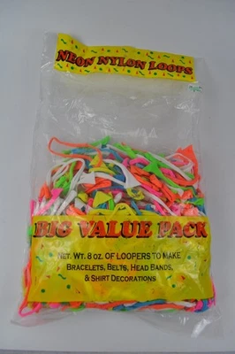 Lazos de tejido de nailon de colección colores neón para bache de telar años 70/80 bolsa abierta artesanal Foto 1 de 4