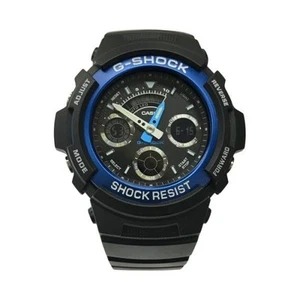 CASIO G-shock Watch Men's Quartz Analog digital Black blue Aw-591-2ajf T1 Used - Picture 1 of 6