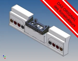 HS2F4 - Heckstoßstange für TAMIYA LKW 1:14 2-Achser für 2x4 Fechtner Leuchten - Bild 1 von 3