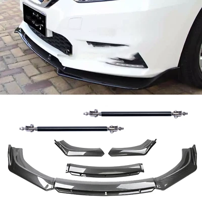 Carbon Fiber Black Front Bumper Lip Body Kit Spoiler For Nissan LEAF 2011-2023 Foto 1 de 4