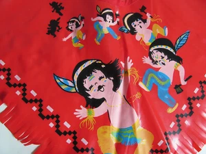 Vintage indisches Halloween Kostüm Umhang Fransen Kindergröße Kunststoff Vinyl Hongkong C4 - Bild 1 von 7