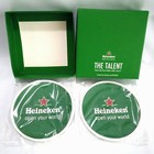 New 2Pcs in Box Set Heineken Beer Silicone Coaster Thai Premium Ads Collectibles