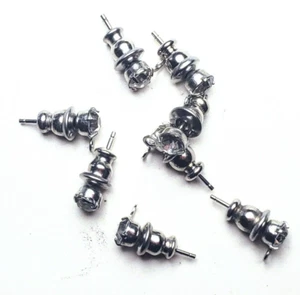 Earring Findings Vintage Silver Plated Swarovski Crystal Stud with Loop 4mm 8ct - Picture 1 of 1