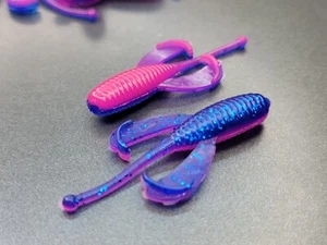 (20)  2" SLAB BANDIT "Cotton Candy" GRUBS JIG CRAPPIE PANFISH STINGER BABY SHAD - Picture 1 of 3