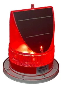SOLAR MARINE WARNING LIGHT - SNL-003 PRO - ANGLED PANELS & ADJUSTABLE FLASH -RED - Bild 1 von 10