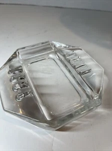 Cenicero SAFEX Art Deco 5" x 5" x 1" Octogonal Grueso Vidrio Transparente MCM - Imagen 1 de 6