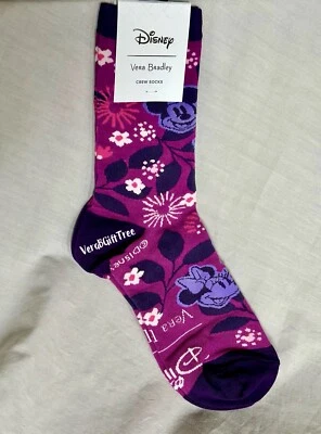 Calcetines Vera Bradley DISNEY MICKEY & MINNIE’S FLIRTY FLORAL Púrpura NUEVOS CON ETIQUETAS SELLADOS Foto 1 de 4