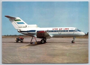 Postcard Afrik Air Lines YAK40 Sierra Leone Travel Plane Aircraft Airplane #944 - Picture 1 of 2