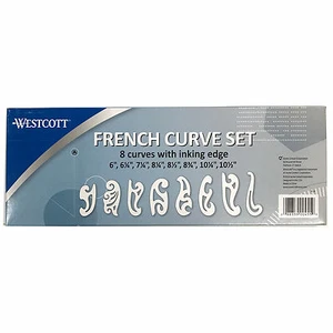 Westcott French Curve Template Set of 8, FC-8, Curves With Inking Edge - Picture 1 of 2