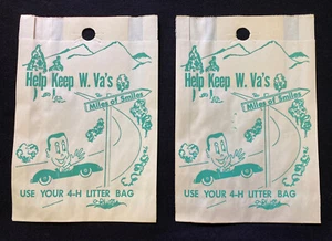 Vintage 1963 Auto Katzentoilette Müllsack West Virginia 4-H Auto LKW WV WVa - Bild 1 von 6