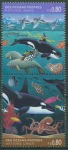 ONU Ginebra 1992 mares limpios animales peces 213/14 ZD sin usar - Imagen 1 de 1