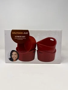 Rachael Ray 4-Piece Set RED Bubble & Brown Singles Stoneware - NEW IN BOX - Picture 1 of 11