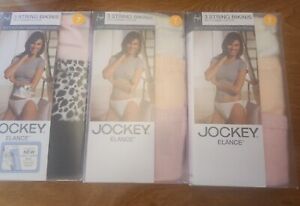Jockey Womens Elance Cotton Comfort Bikini 3 × 3 Pack Multi Color Sz 7/L - NEW