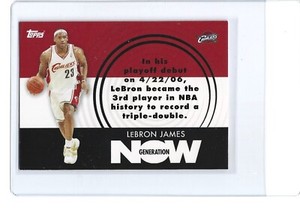 LeBron James Cavaliers 2007-08 Topps Basketball Generation Now Insert Card #GN1