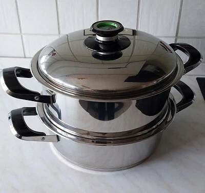AMC 19104 Topf Set 24 cm Visotherm mit Dampfgaraufsatz u. Zubehör*TOP Zustand - Bild 1 von 4