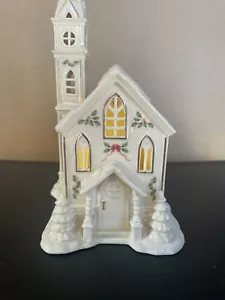 LENOX WEIHNACHTSDORFKIRCHE - LEUCHTET AUF! " 9"" hoch - Bild 1 von 11
