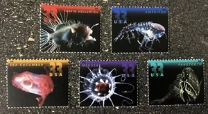2000USA #3439-3443 33c Deep Sea Creatures - Set of 5 Singles Mint NH - Picture 1 of 1