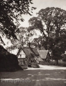 1926 Vintage UK England OXFORD COTTAGE Oxfordshire Landscape Photo Art By HOPPE - Picture 1 of 1