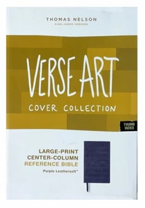 Thomas Nelson KJV Verse Art Bible; 2022; Purple Leather Soft; 11 Point; Indexed - Imagen 1 de 8