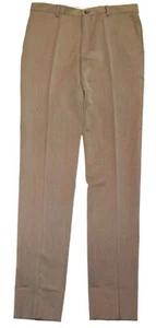 $425 Polo Ralph Lauren Mens Flat Front Gabardine Wool Dress Pants Italy Brown 42 - Picture 1 of 3