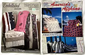 Embellished & America's Patriotic Afghans 4th of July Crochet Knit Pattern Books - Picture 1 of 2