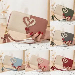 Women's Leather Wallet Credit Card Holder Coin Purse Clutch Phone Handbag Gifts - Picture 1 of 17