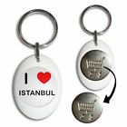 I Love Istanbul - Plastic Shopping Trolley Coin Key Ring Colour Choice New