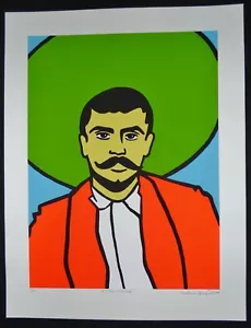 ZAPATA / Rare Signed 2010 Screen-print DayGlo Poster / Mexico Revolution Pop Art - Bild 1 von 5