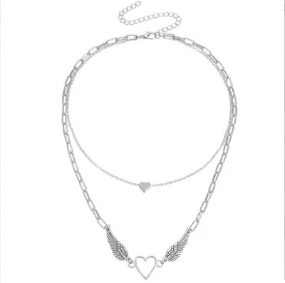 Pendente A Strati A Forma Di Cuore In Argento 925 Placcato In Gioielleria Regalo - Immagine 1 di 4