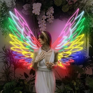 LED Angel Wings Neon Sign Custom A Pair Wings Led Neon Light Sign Wall Decor - Picture 1 of 10