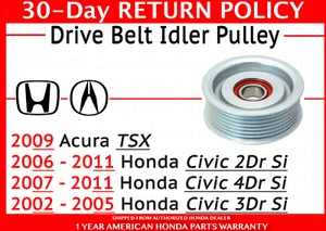 Genuine OEM Honda Civic Si Drive Belt Idler Pulley 2002-2011 Idle 31190-RRA-A00 - Picture 1 of 3