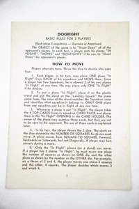 1962 Milton Bradley American Heritage Dogfight Board Game Part: Instruction Book - Picture 1 of 3