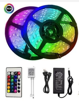Striscia LED RGB 5050 5M IP65 Impermeabile con Telecomando e Alimentatore 12V - Immagine 1 di 4