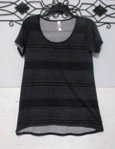 LuLaRoe Knit Top Size S Multicolored Striped Short Sleeve Scoop Neck - Picture 1 of 5