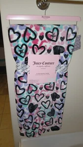 NWT NWT JUICY COUTURE Multi Heart Throw Blanket  50" x 60” - Picture 1 of 2