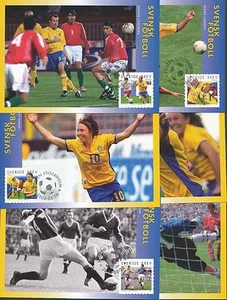 Schweden 2004 FDC - Maxikarte Nr. 239 - 244 - Set 6 schwedische Fußballkarten - Bild 1 von 4