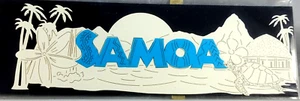 Samoa Palm Trees Sunset Island Flowers Hut Layered Laser Cut - Picture 1 of 1