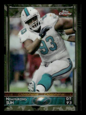2015 Topps Chrome #22 Ndamukong Suh /499 Camo Refractor Miami Dolphins - Image 1 of 2