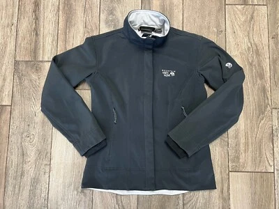 Mountain Hardwear Rain Jacket Womens Small Gray Full Zip Hooded Hiking Travel - Image 1 of 4