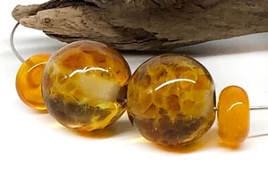 Handmade Lampwork Glass Beads From Murano OOAK Tamara Yarilo Brand 4 Pcs - Picture 1 of 6